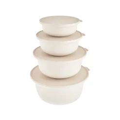 Karaca Forbs 4-Piece 2 in 1 Storage Container Set, Cream