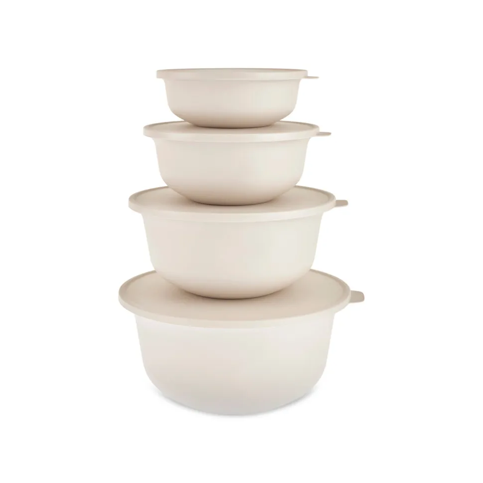 Karaca Forbs 4-Piece 2 in 1 Storage Container Set, Cream