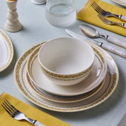 Karaca Forever Bone China Bondi 53-Piece Dinner Set for 12 People, Multi