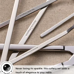 Karaca Gale 84-Piece Stainless Steel Cutlery Set for 12 People, Platin