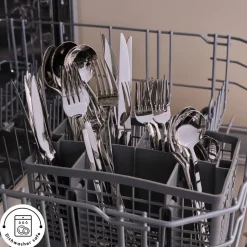 Karaca Gale 84-Piece Stainless Steel Cutlery Set for 12 People, Platin