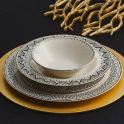 Karaca Globe 24-Piece Bone China Dinner Set for 6 People, Multi
