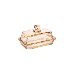 Karaca Glory Butter Dish, 17cm, Amber