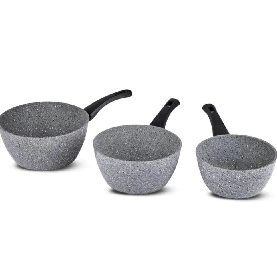 Karaca Gris Biogranite 3-Piece Induction Sauce Pan Set, Grey