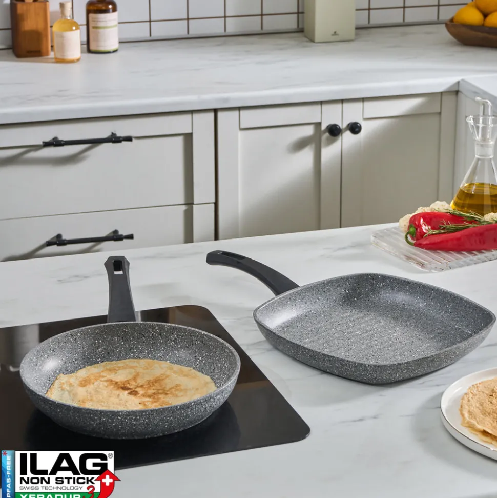 Karaca Gris Biogranite 2-Piece Induction Cookware Set, Grey