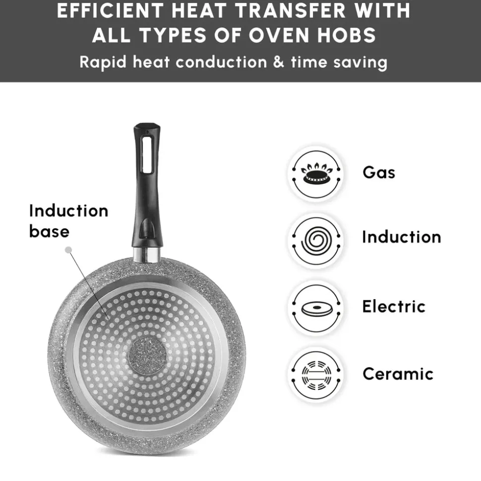Karaca Gris Biogranite 7-Piece Non-Stick Induction Cookware Set, Grey
