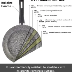 Karaca Gris Biogranite 7-Piece Non-Stick Induction Cookware Set, Grey