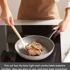 Karaca Gris Biogranite 7-Piece Non-Stick Induction Cookware Set, Grey