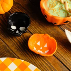 Karaca Halloween Bone Head Ceramic Snack Bowl, 7cm, Multicolour