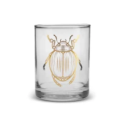 Karaca Halloween Bug Glass Tumbler Glass, 380ml, Transparent Gold