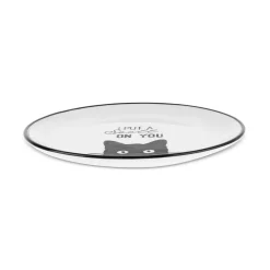 Karaca Halloween Catty Ceramic Side Plate, 20cm, Black White