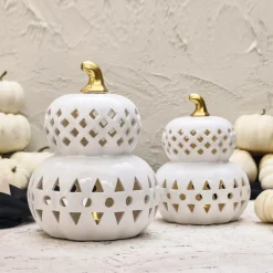 Karaca Halloween Led Light Trinket, 19cm, White Gold