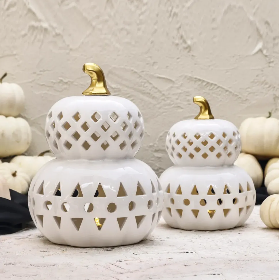 Karaca Halloween Led Light Trinket, 19cm, White Gold