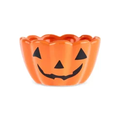 Karaca Halloween Pumpkin Ceramic Snack Bowl, 13cm, Orange