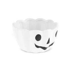 Karaca Halloween Pumpkin Ceramic Snack Bowl, 13cm, White