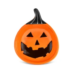 Karaca Halloween Pumpkin Lee Ceramic Snack Bowl, 12cm, Black White
