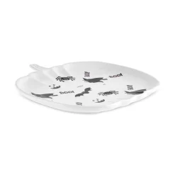 Karaca Halloween Spitrit White Ceramic Serving Platter, 26cm, Multicolour