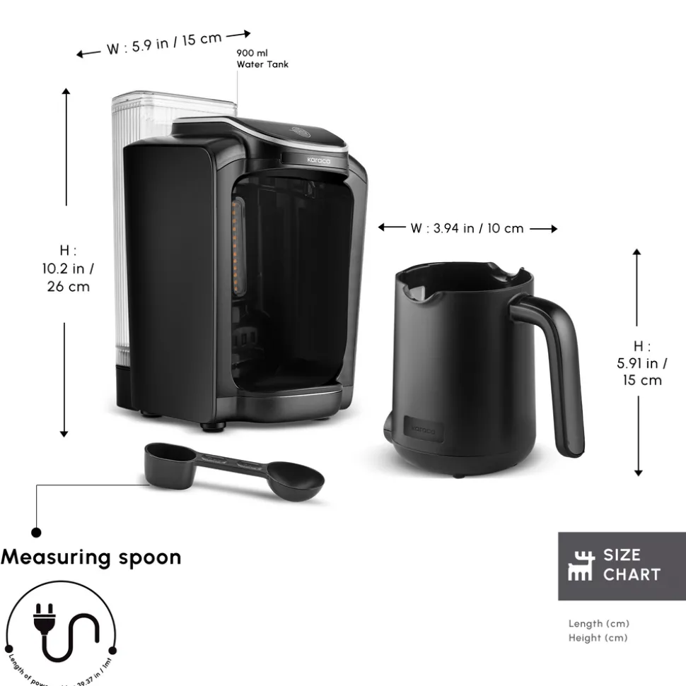 Karaca Hatır Aqua Turkish Coffee Maker, 735W, Black