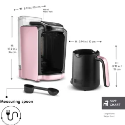 Karaca Hatır Aqua Turkish Coffee Maker, 735W, Rose Gold