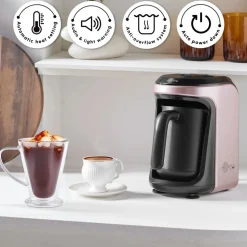 Karaca Hatır Hüps Turkish Coffee Maker and Milk Steamer, 535W, Rose Gold