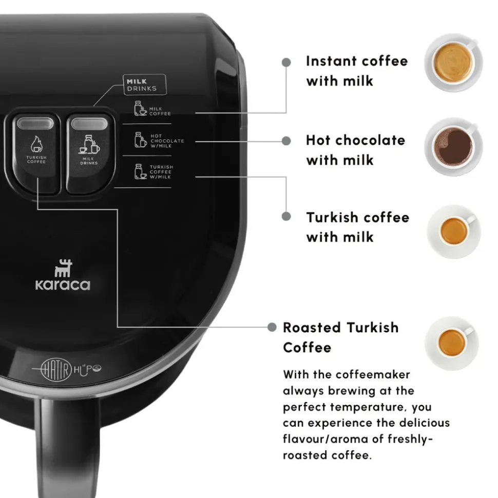 Karaca Hatır Hüps Turkish Coffee Maker and Milk Steamer, 535W, Pearl White
