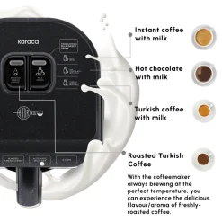 Karaca Hatır Köz Milky Turkish Coffee Maker, 535W, Shiny Black