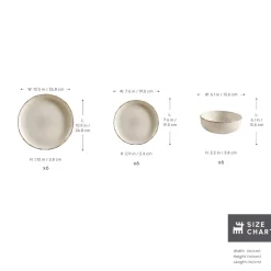 Karaca Hekka 18-Piece Stoneware Dinner Set for 6 People, Cream