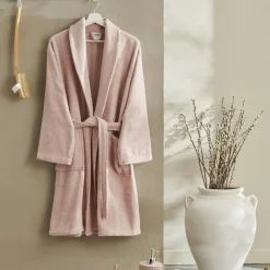 Karaca Home Andy 100% Turkish Cotton Bathrobe Set, L/XL, Powder