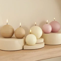 Karaca Home Ball Candle, 8cm, Ecru