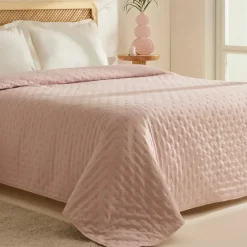 Karaca Home Breezy Bedspread, Single, Powder Pink