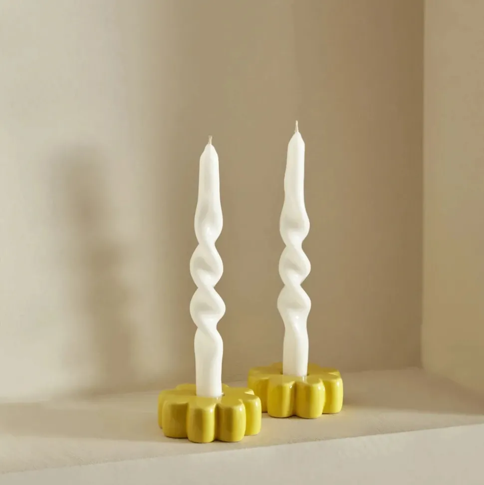 Karaca Home Burgulu 2-Piece Candle, 24cm, White