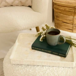 Karaca Home Carrie Decorative Tray, 39cm, Beige