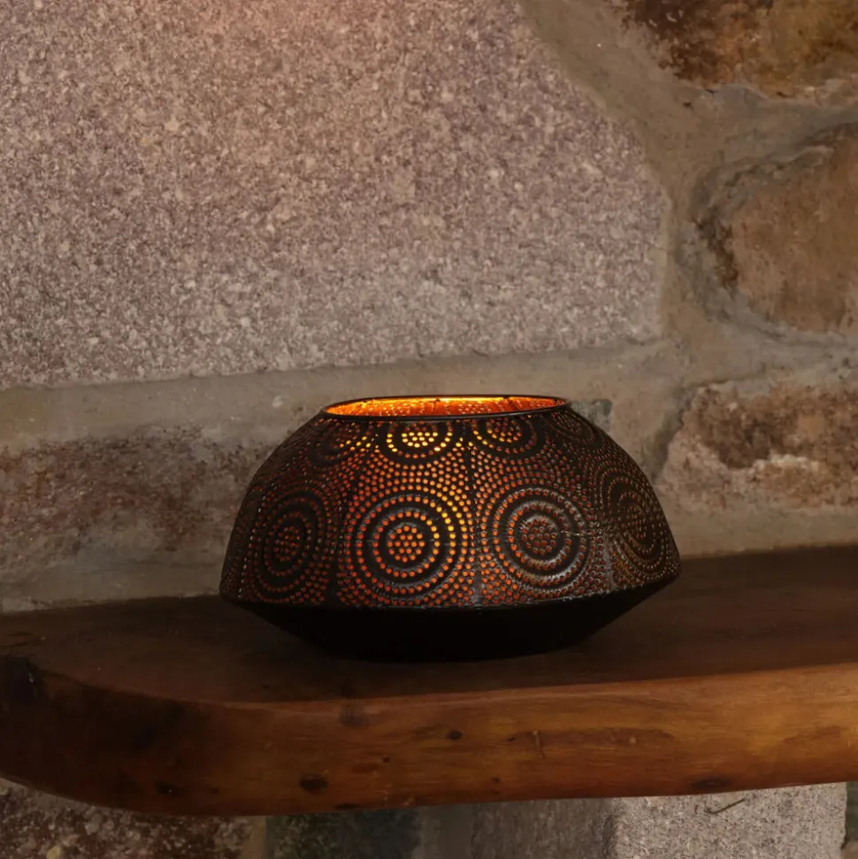 Karaca Home Casablanca Decorative Lantern, 20cmx10cm, Black Gold