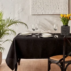 Karaca Home Chesney Tablecloth, 145cmx200cm, Black