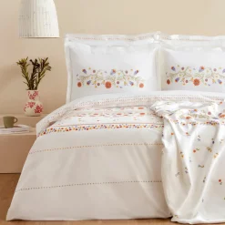 Karaca Home Clarice 100% Turkish Cotton Duvet Cover Set, Double, Multi