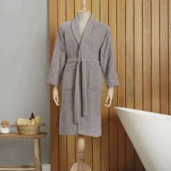 Karaca Home Dielle Recycle Bathrobe, L/XL, Grey