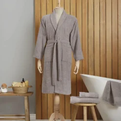 Karaca Home Dielle Recycle Bathrobe, L/XL, Grey
