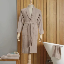 Karaca Home Dielle Recycle Bathrobe, S/M, Beige