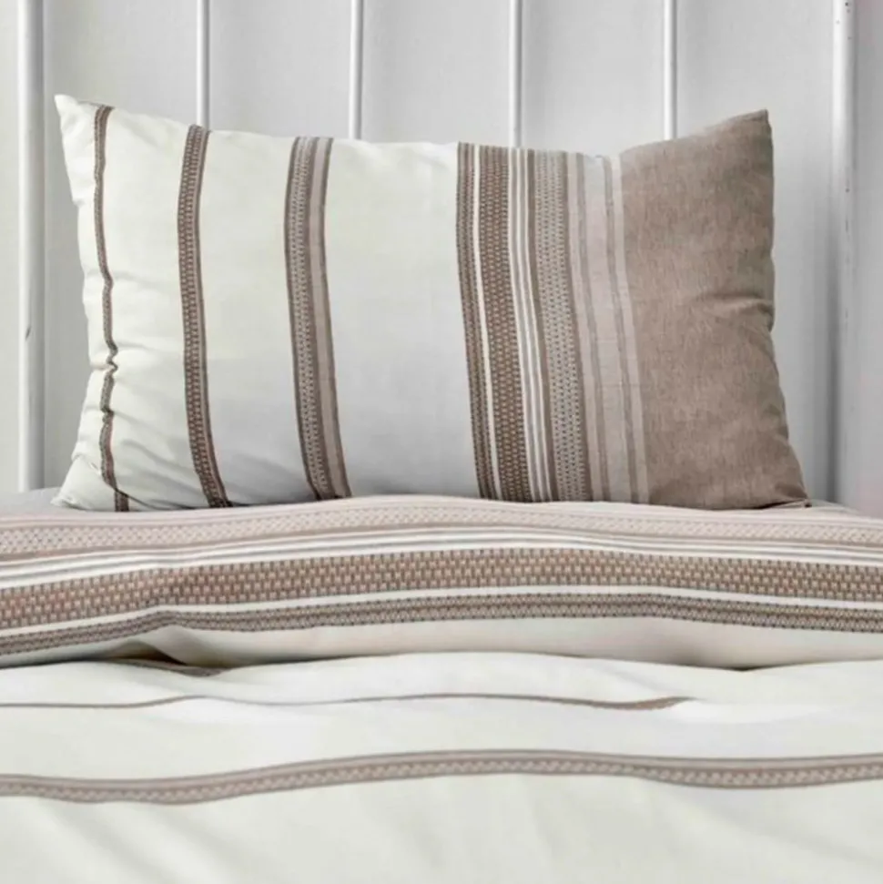 Karaca Home Dobby Woven Duvet Cover Set, Single, Brown White