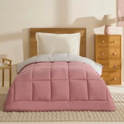 Karaca Home Double Face Duvet Cover, 135x200cm, Powder-Light Grey