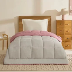 Karaca Home Double Face Duvet Cover, 135x200cm, Powder-Light Grey