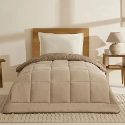 Karaca Home Double Face Duvet Cover, 155x220cm, Beige-Mocha