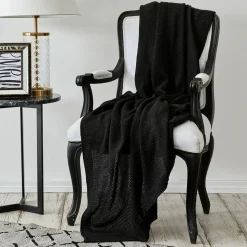 Karaca Home Double Seed Stitch Throw, 130cmx170cm, Dark Grey