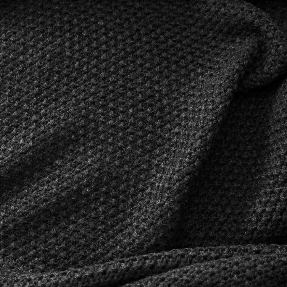 Karaca Home Double Seed Stitch Throw, 130cmx170cm, Dark Grey