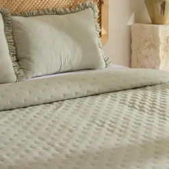 Karaca Home Fiona Bedspread Set, Double, Sage Green