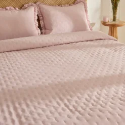 Karaca Home Fiona Bedspread Set, Double, Powder Pink