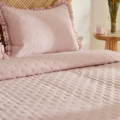 Karaca Home Fiona Bedspread Set, Double, Powder Pink