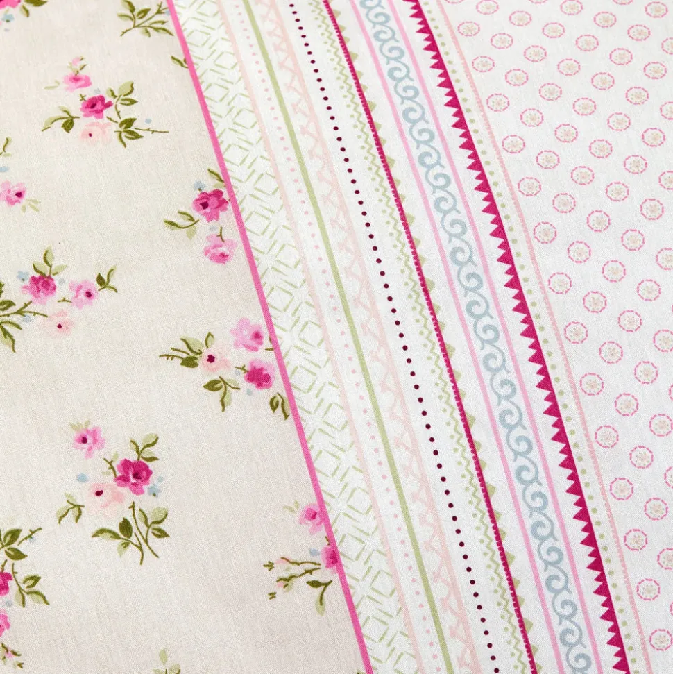 Karaca Home Glen 100% Turkish Cotton Duvet Cover Set, Double, Pink