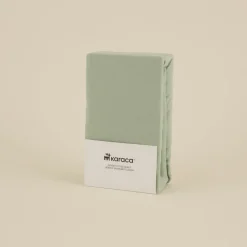 Karaca Home Jersey 100% Turkish Cotton Fitted Sheet, 100x200+30cm, Mint
