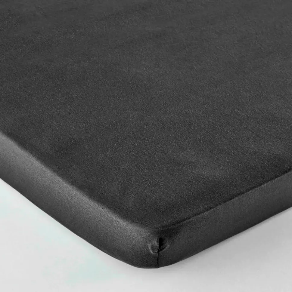 Karaca Home Jersey 100% Turkish Cotton Fitted Sheet, Super King, Anthracite